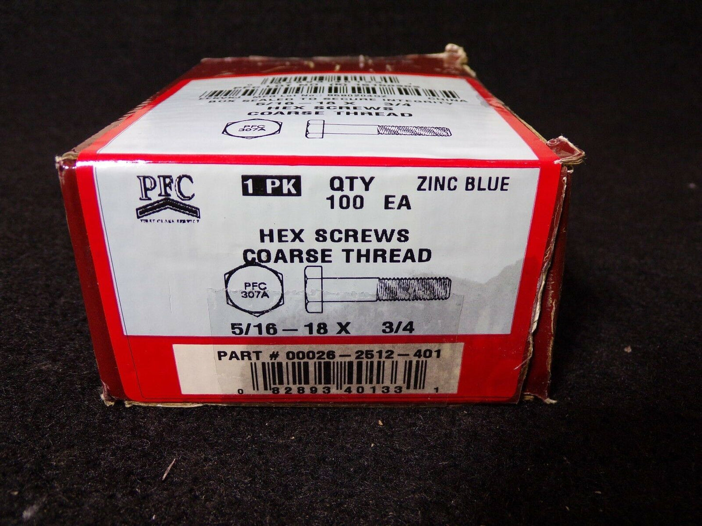 5/16-18 x 3/4 Hex Screws Coarse Thread Zinc Blue QTY-100 2BB24 (183318493879-2F23 (D))