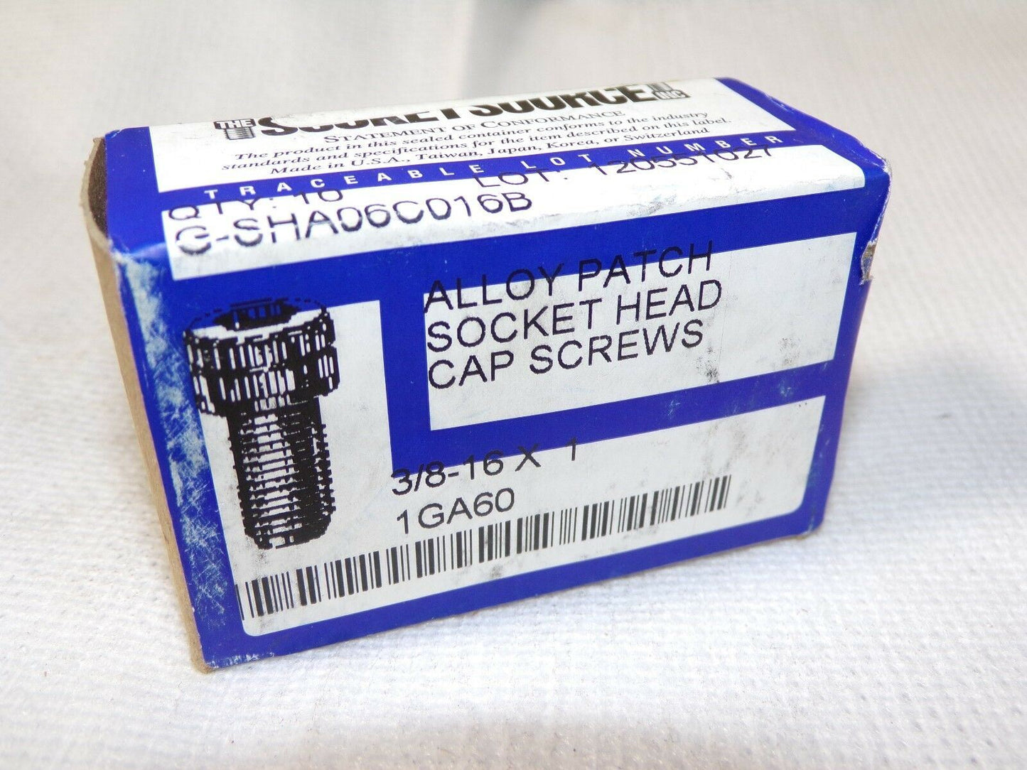 3/8-16 X 1" Alloy Patch Socket Head Cap Screws 1GA60 QTY-10 (183321789473-2F23 (E))