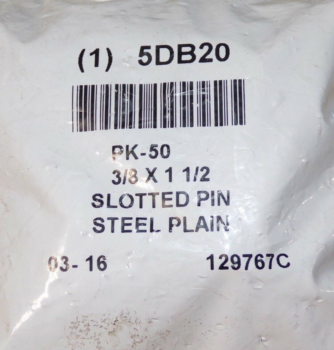 Steel Slotted Spring Pin 1-1/2" Length 3/8" Outside Dia. 5DB20 QTY-50 (183340367164-2F19 (D))