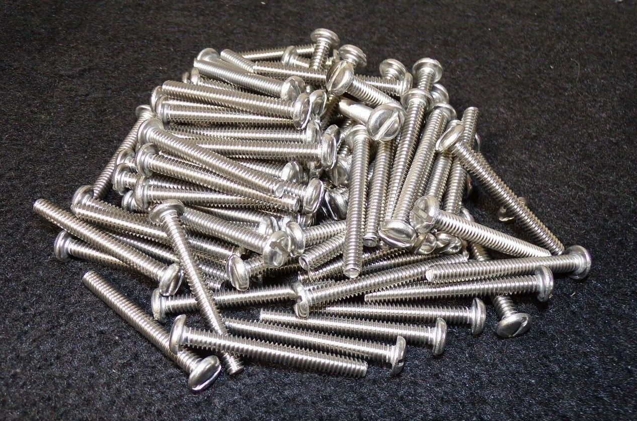 10-24 x 1-3/4" Machine Screws Pan Head Slotted 304 Stainless Steel 1ZY18 QTY-100 (183345700975-2F19 (F))