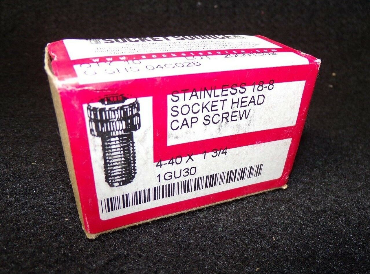 #4-40 x 1-3/4" Socket Head Cap Screw 18-8 Stainless Steel 1GU30 QTY-10 (183345764961-2F19 (C))