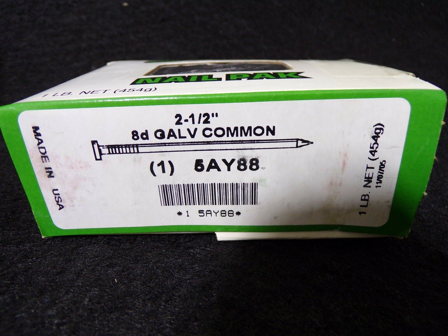 2-1/2" 8d Galvanized Common Nail 5AY88 QTY-1lb (183357416282-WTA10(B))