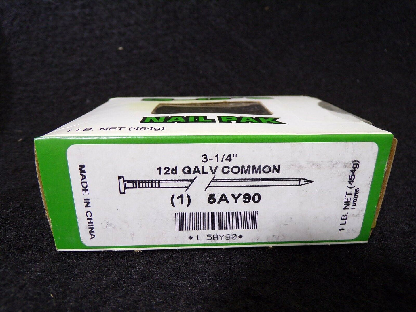 3-1/4" 12d Galvanized Common Nails 5AY90 QTY-1lb (183357418083-WTA10(B))