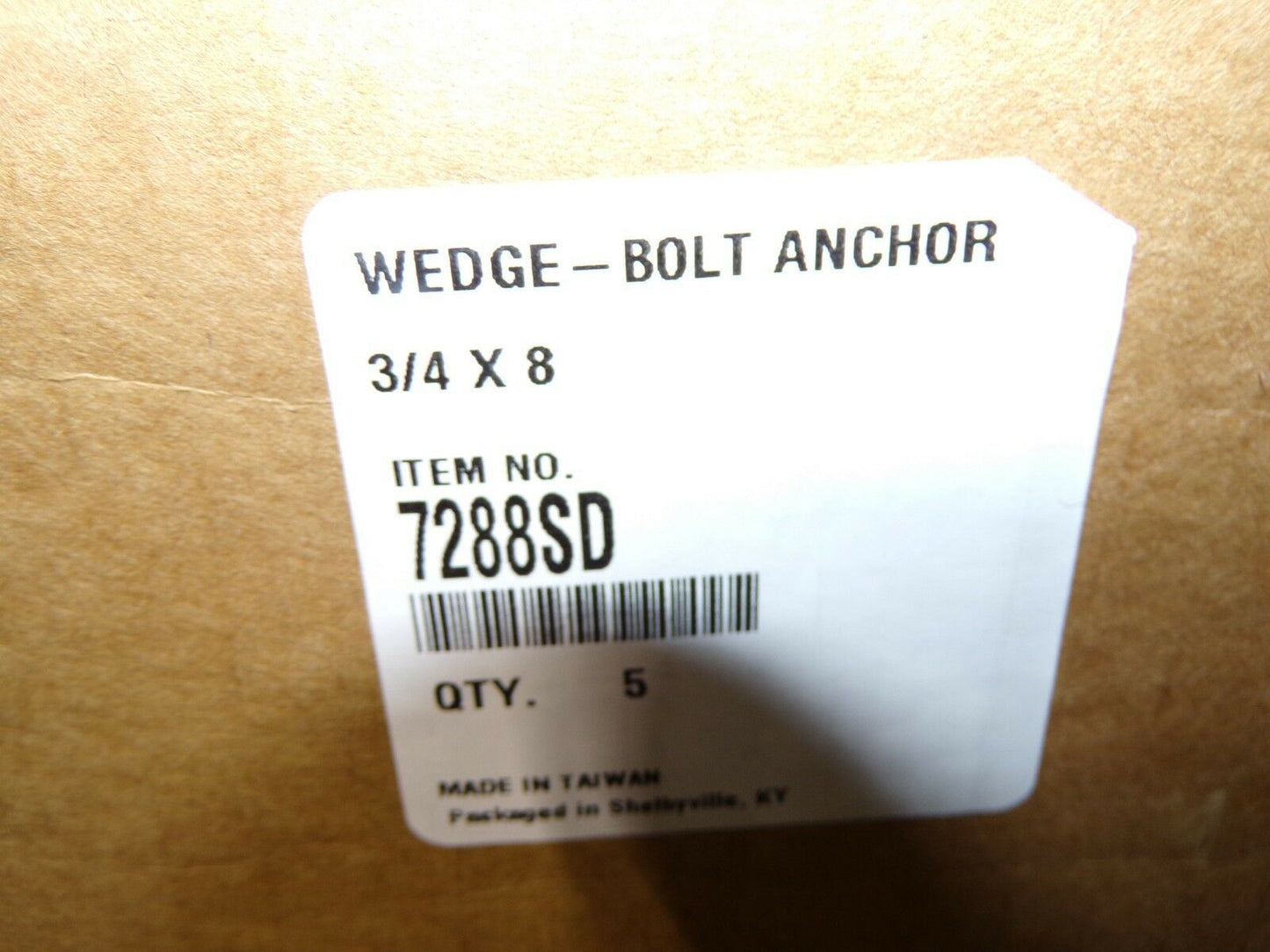 3/4" x 8" Wedge - Bolt Anchors QTY-5  7288SD (183377691951-Y34)