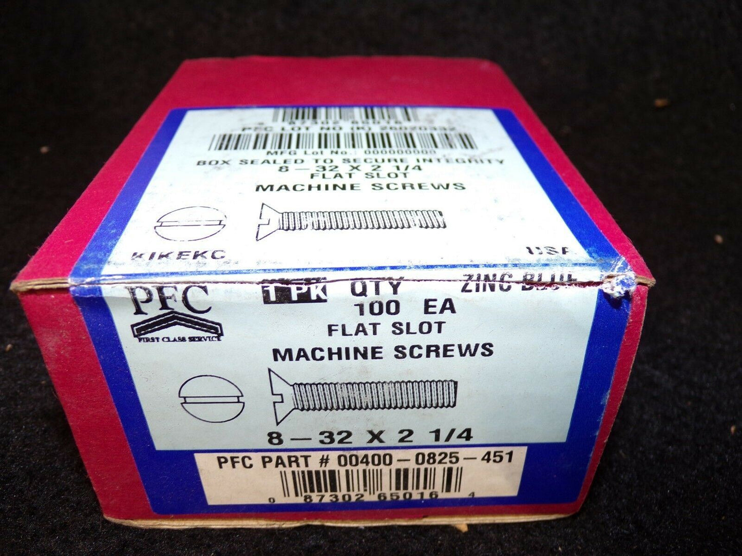 #8-32 x 2-1/4" Flat Head Slotted Machine Screw QTY-100 2FE44 (183397311174-Y13 (A))