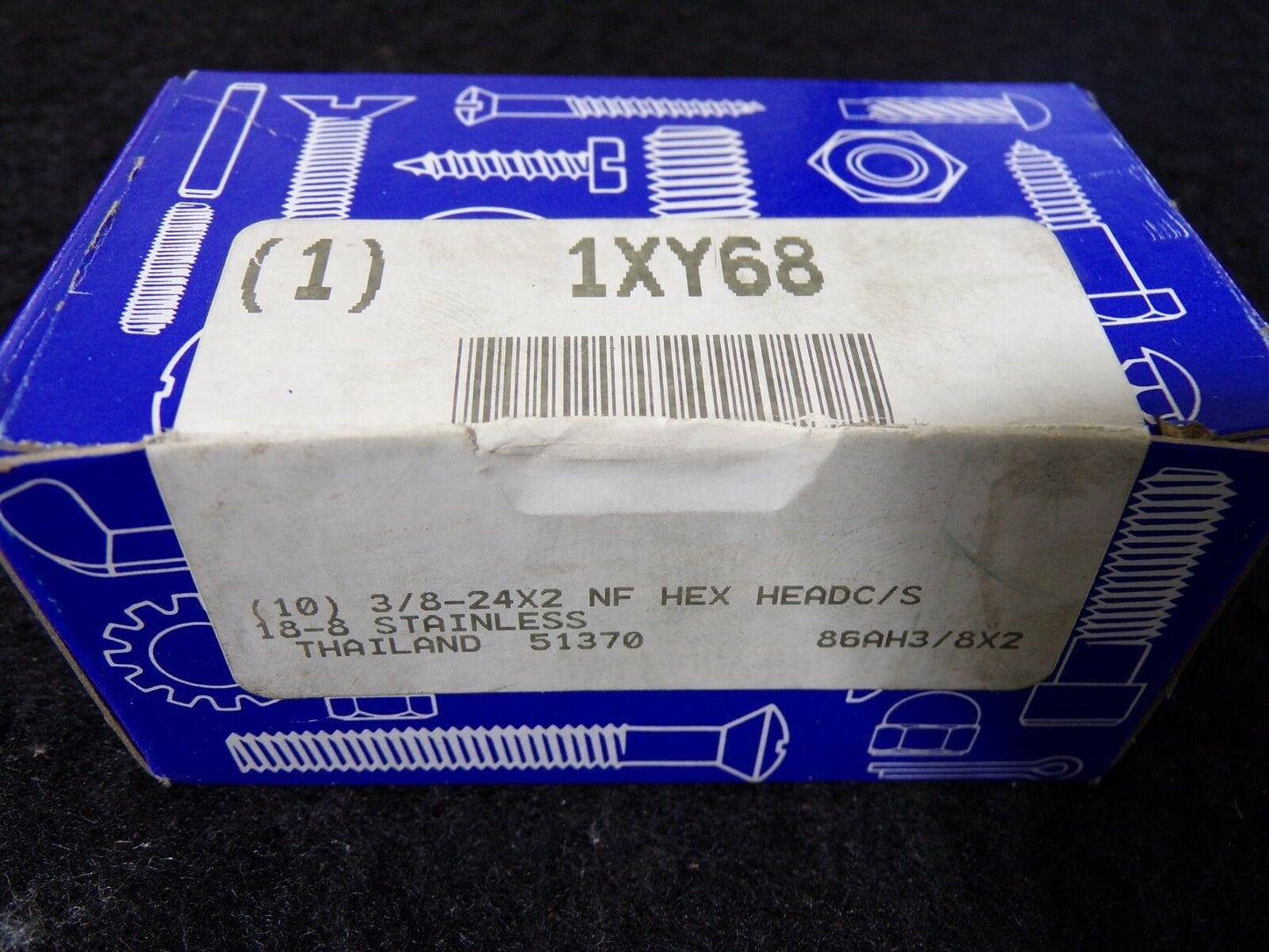 3/8-24 x 2" Hex Head Cap Screw Stainless Steel QTY-10 1XY68 (183407392474-Y13 (D))