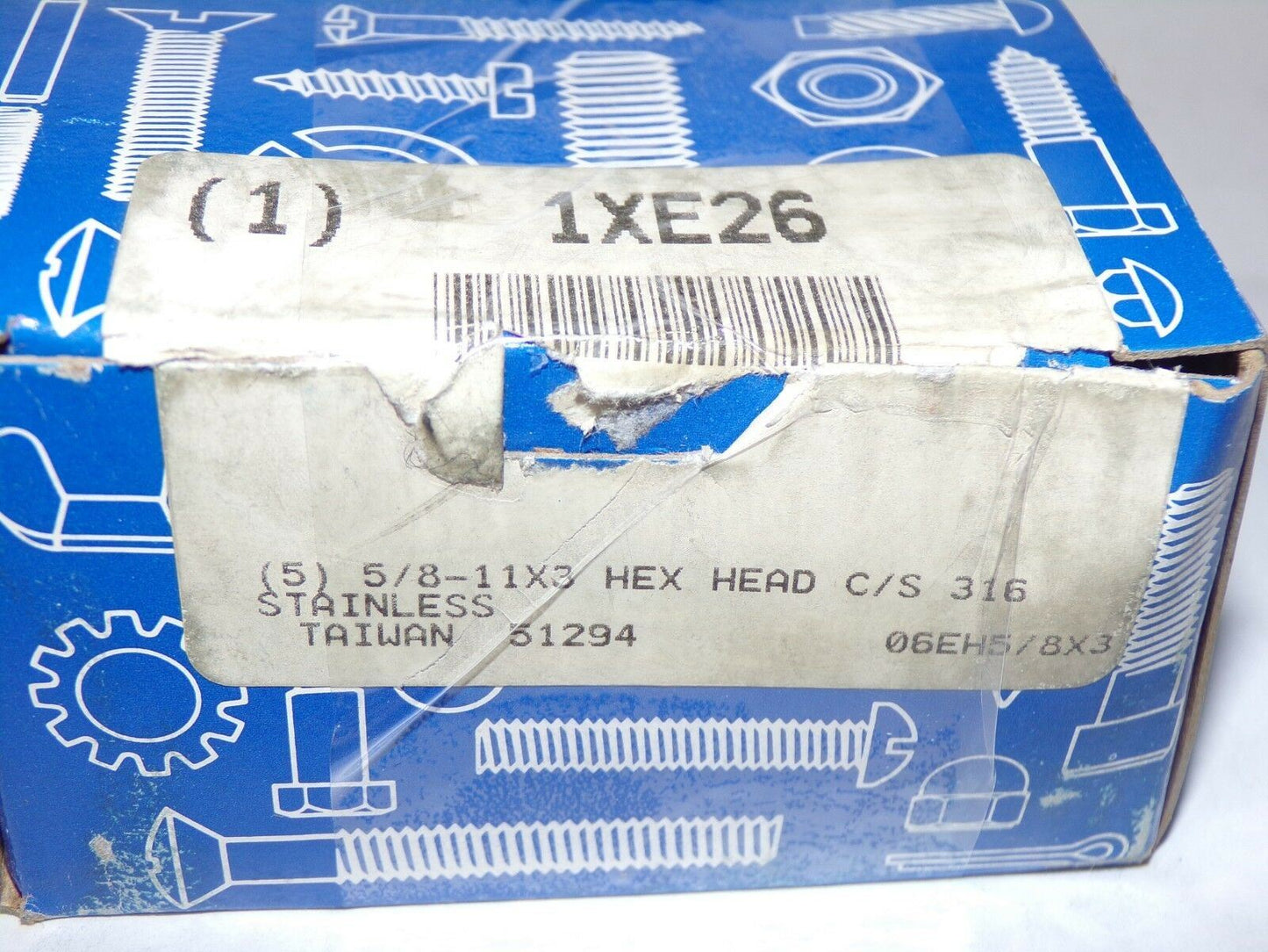 5/8-11 x 3" Hex Head Cap Screws 316 Stainless Steel QTY-5 1XE26 (183418132329-WT30)