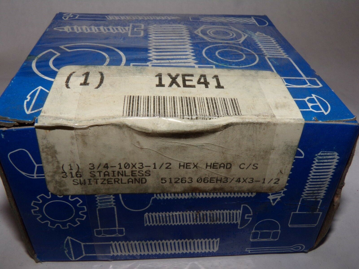 3/4-10 x 3-1/2" Hex Head Cap Screws 316 Stainless Steel QTY-1 1XE41 (183418166405-WT30)