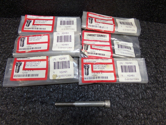 7/16"-14 x 4" Stainless Steel Socket Head Cap Screws QTY-6 (183539625546-WTA35C)