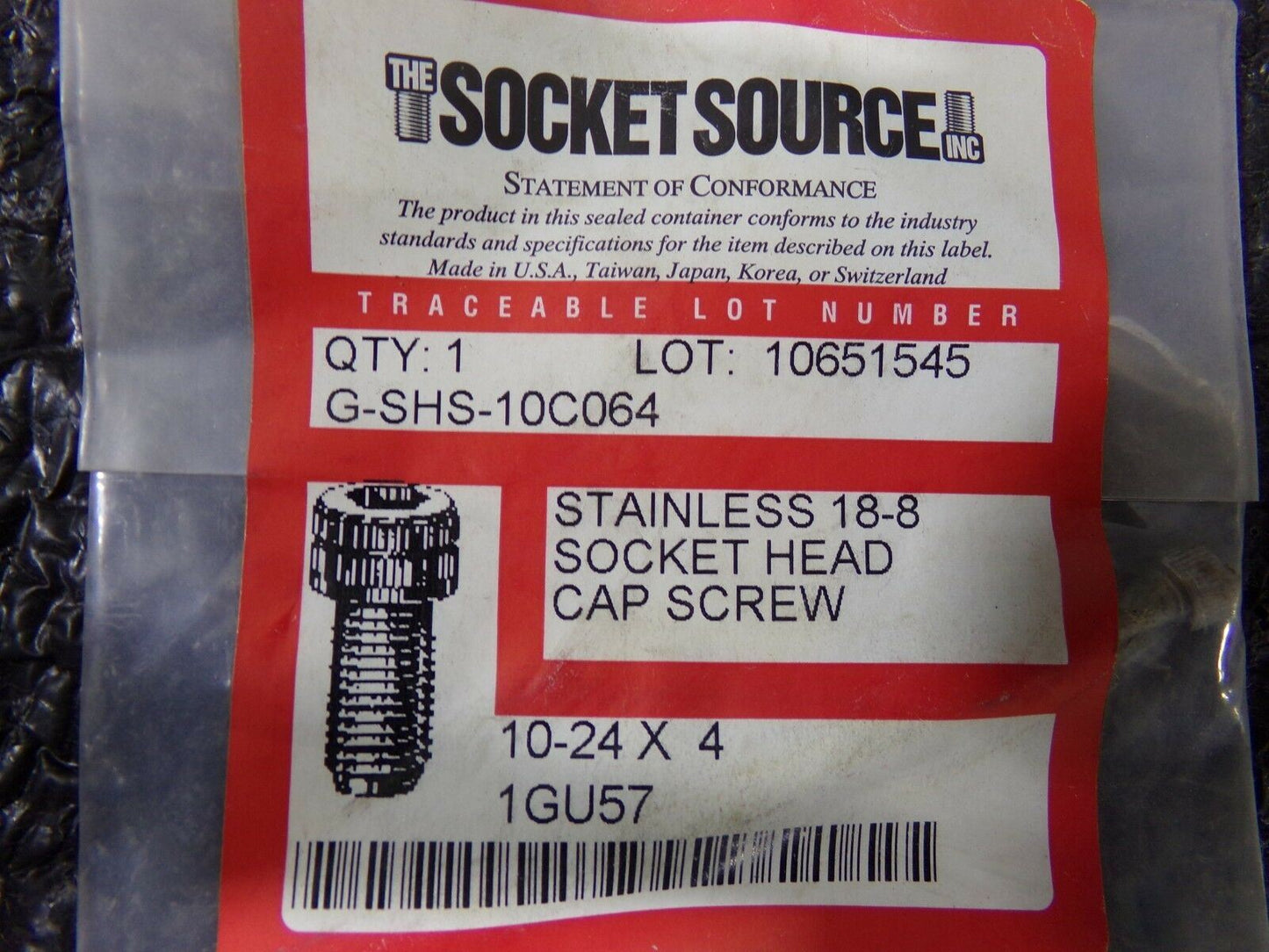 #10-24 x 4" Stainless Steel Socket Head Cap Screws QTY: 6 (183539693870-WTA35C)