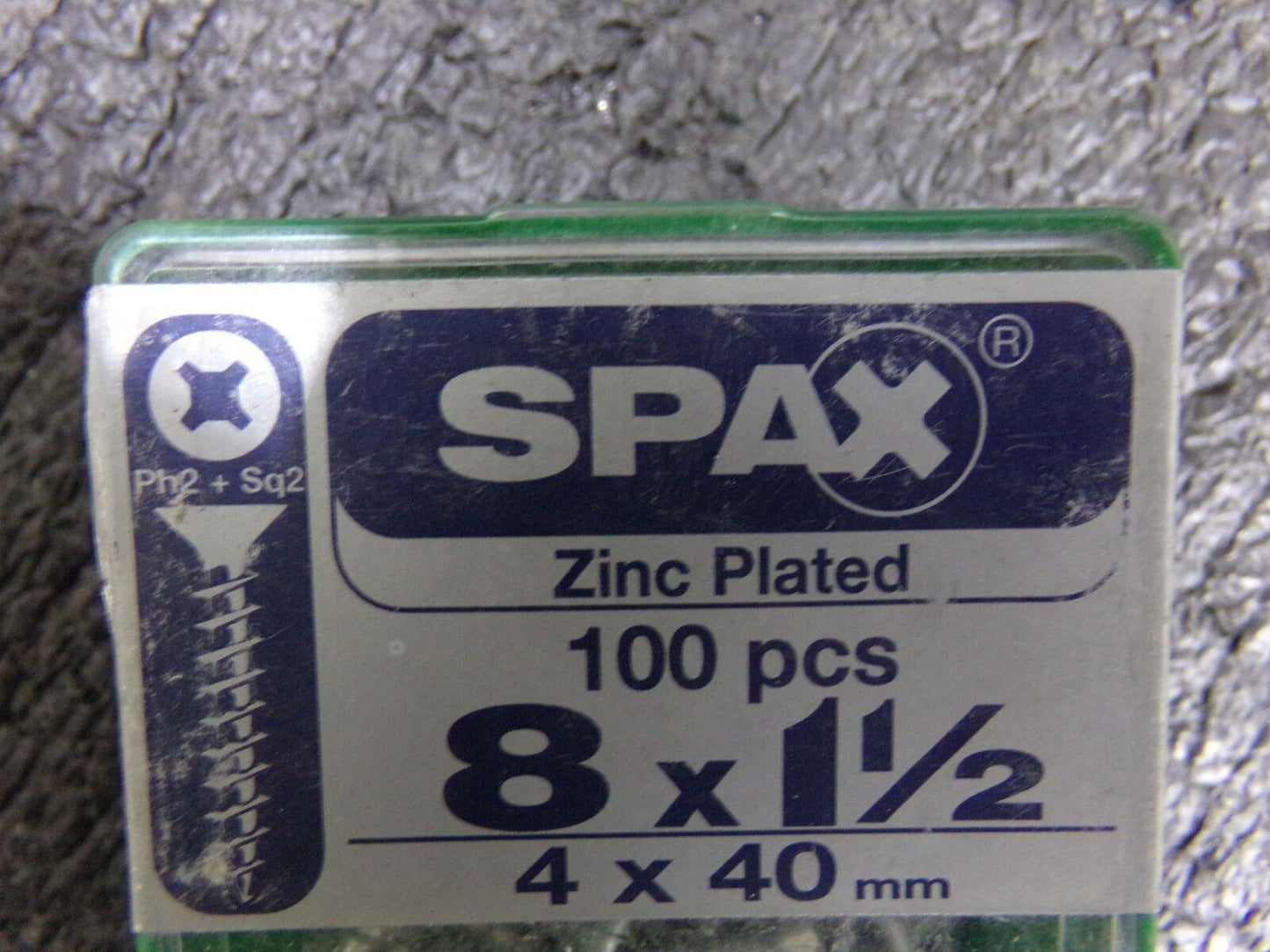 SPAX 1-1/2" Steel Multi-Material Screw, Flat Head, Zinc Finish, PK100 (183578988551-WTA35)