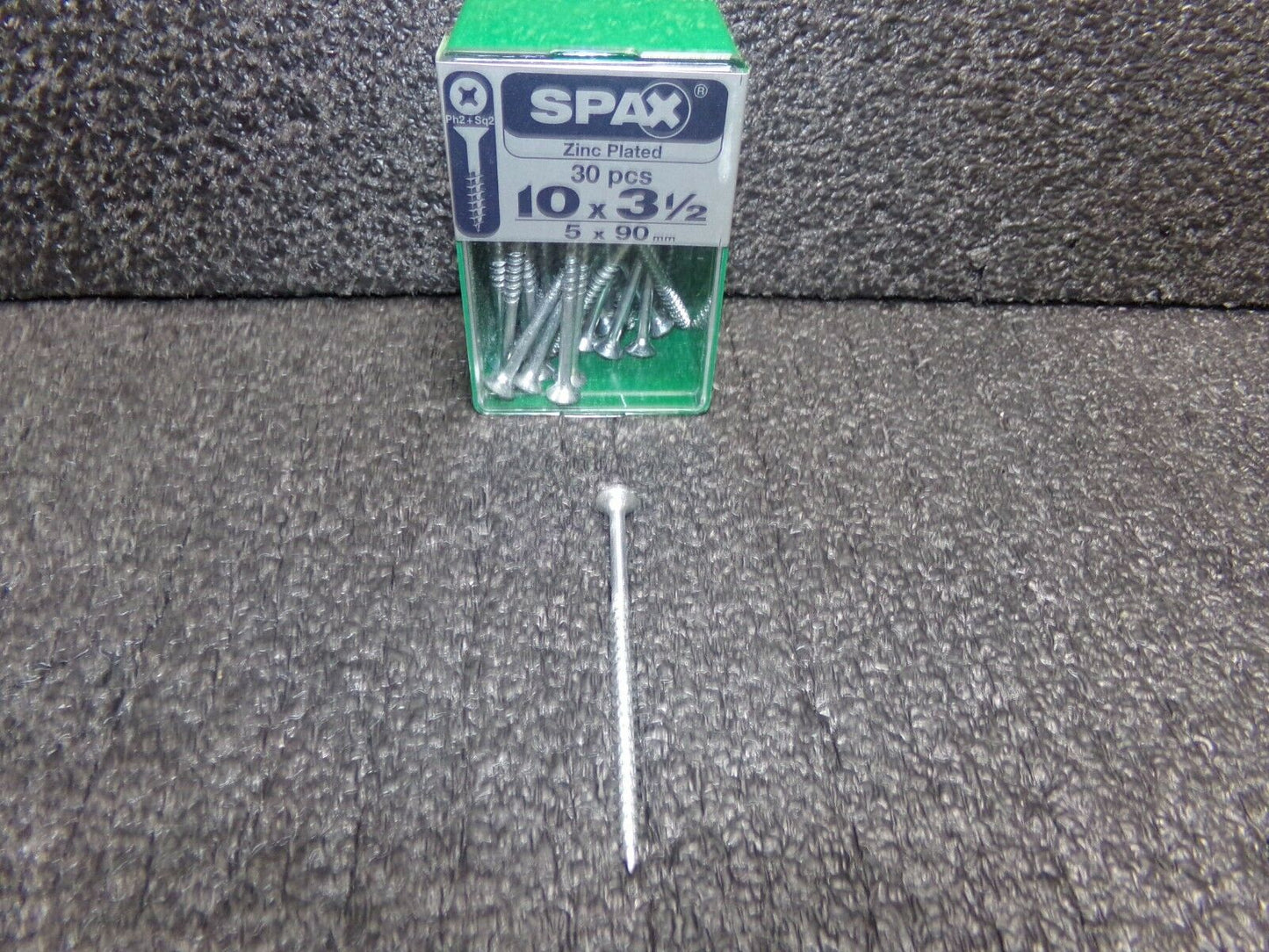 SPAX 10X 3-1/2"[5X90MM] Steel Multi-Material Screw, Flat Head, Zinc Finish; PK30 (183579003493-WTA35)