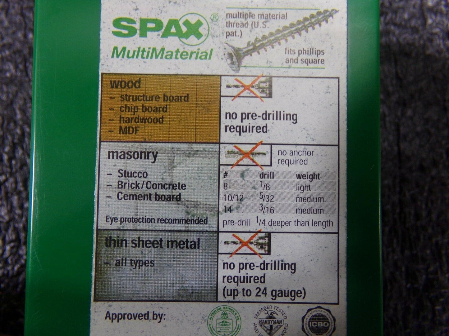 SPAX 10X 3-1/2"[5X90MM] Steel Multi-Material Screw, Flat Head, Zinc Finish; PK30 (183579003493-WTA35)