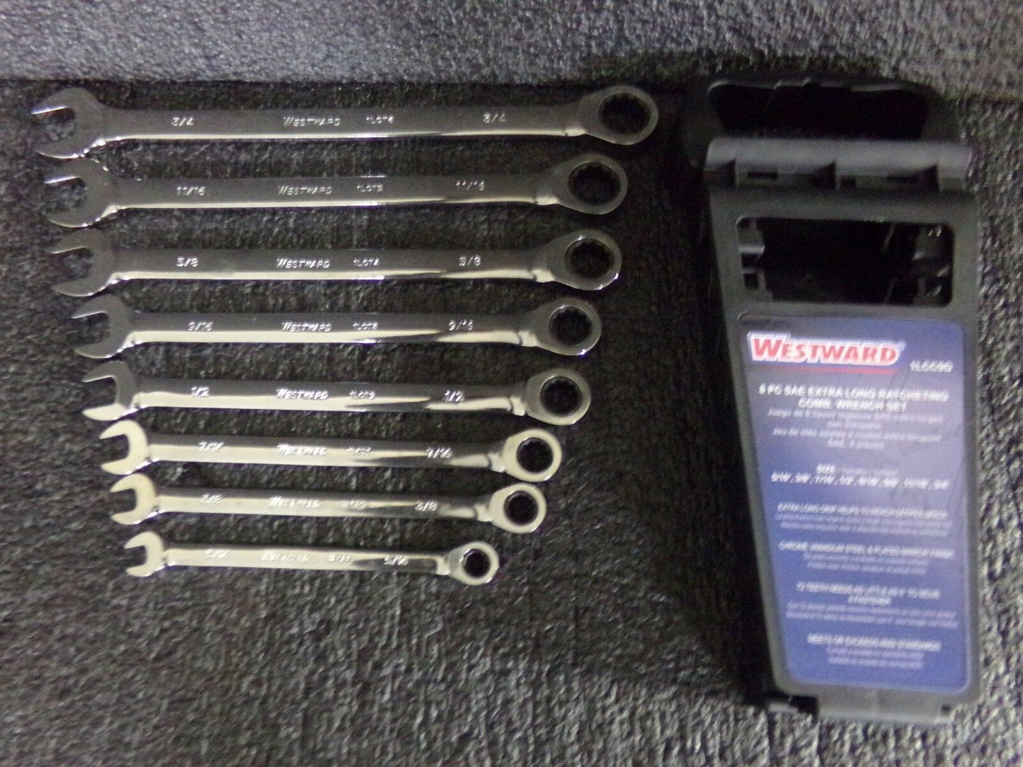 Ratcheting Combination Wrench Set, SAE, 8 piece, 12 point (183584340133-WTA11)
