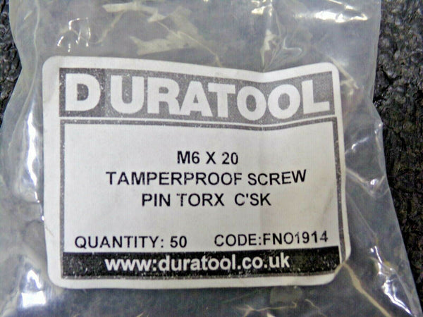 M6 x 20mm A2 SS Countersunk Tamperproof Torx Machine Screws 50pk (183674992283-WTA30)