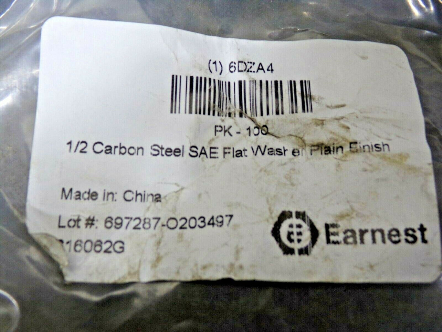1/2"x1-1/16" O.D., SAE Type A Narrow Flat Washer, Low Carbon, Steel 100pk (183684601149-WTA30)