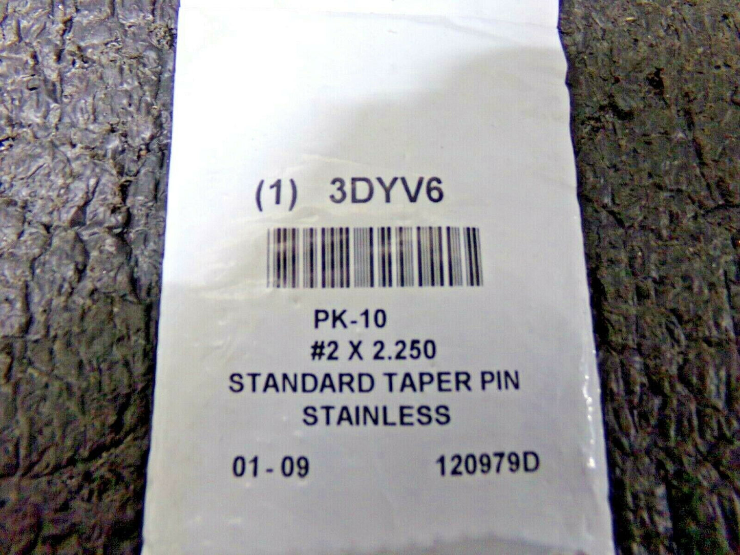 Stainless Steel Standard Taper Pin, 2-1/4" L, 0.146" Small End Dia 10PK (183695647502-WTA30)