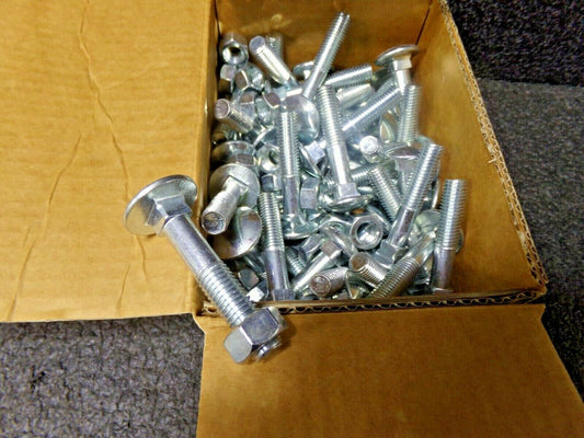 50 CARRIAGE BOLTS WITH NUTS ZINC CR3 PLTD DIN 603/555 M12 X 65 (183784027021-NBT07)