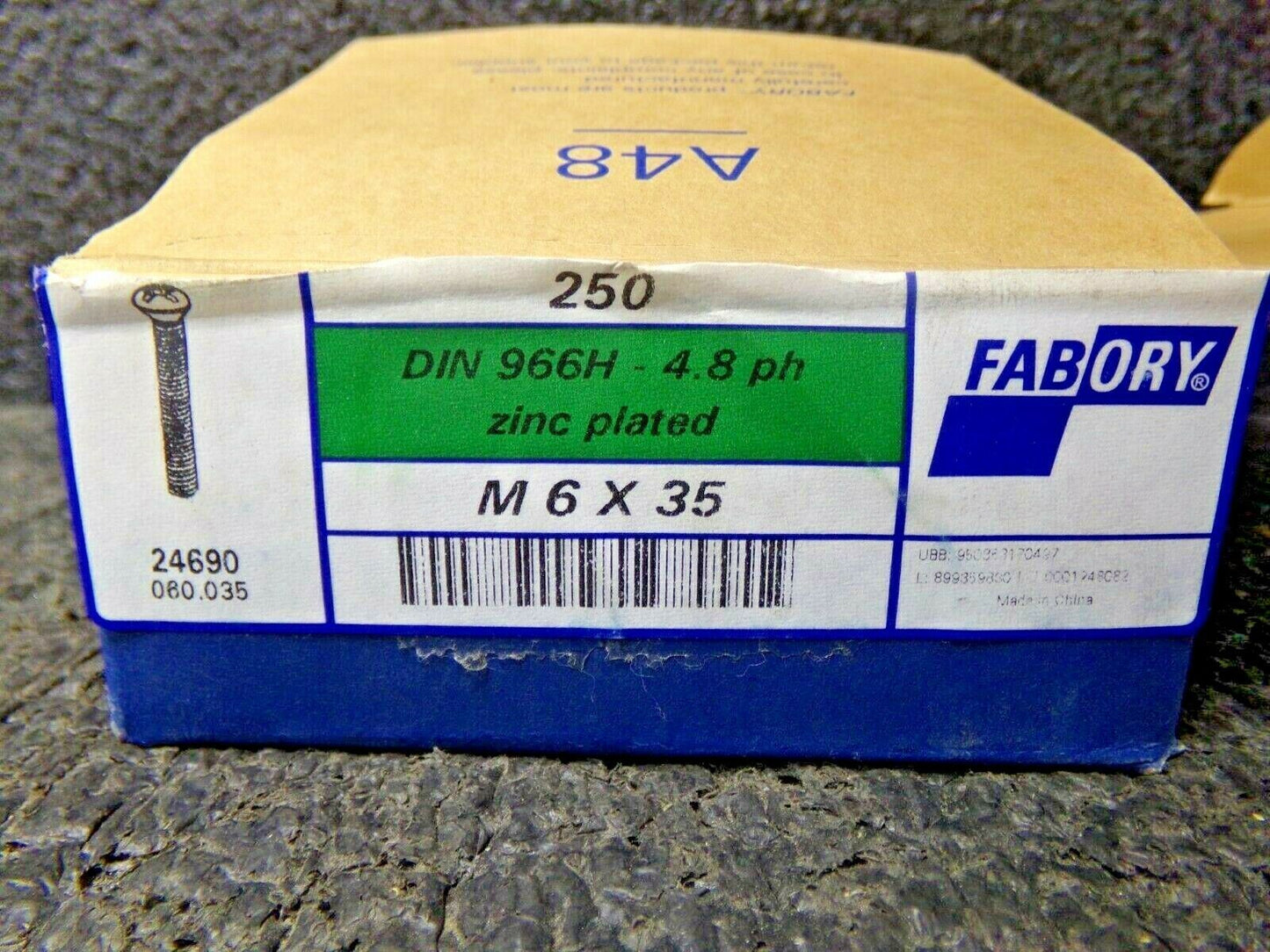 250 RECESSED COUNTERSUNK SCREW PHILLIPS M6 x 35mm DIN 966 A-H STEEL ZINC PLATED 4.8 (183784261265-NBT09)