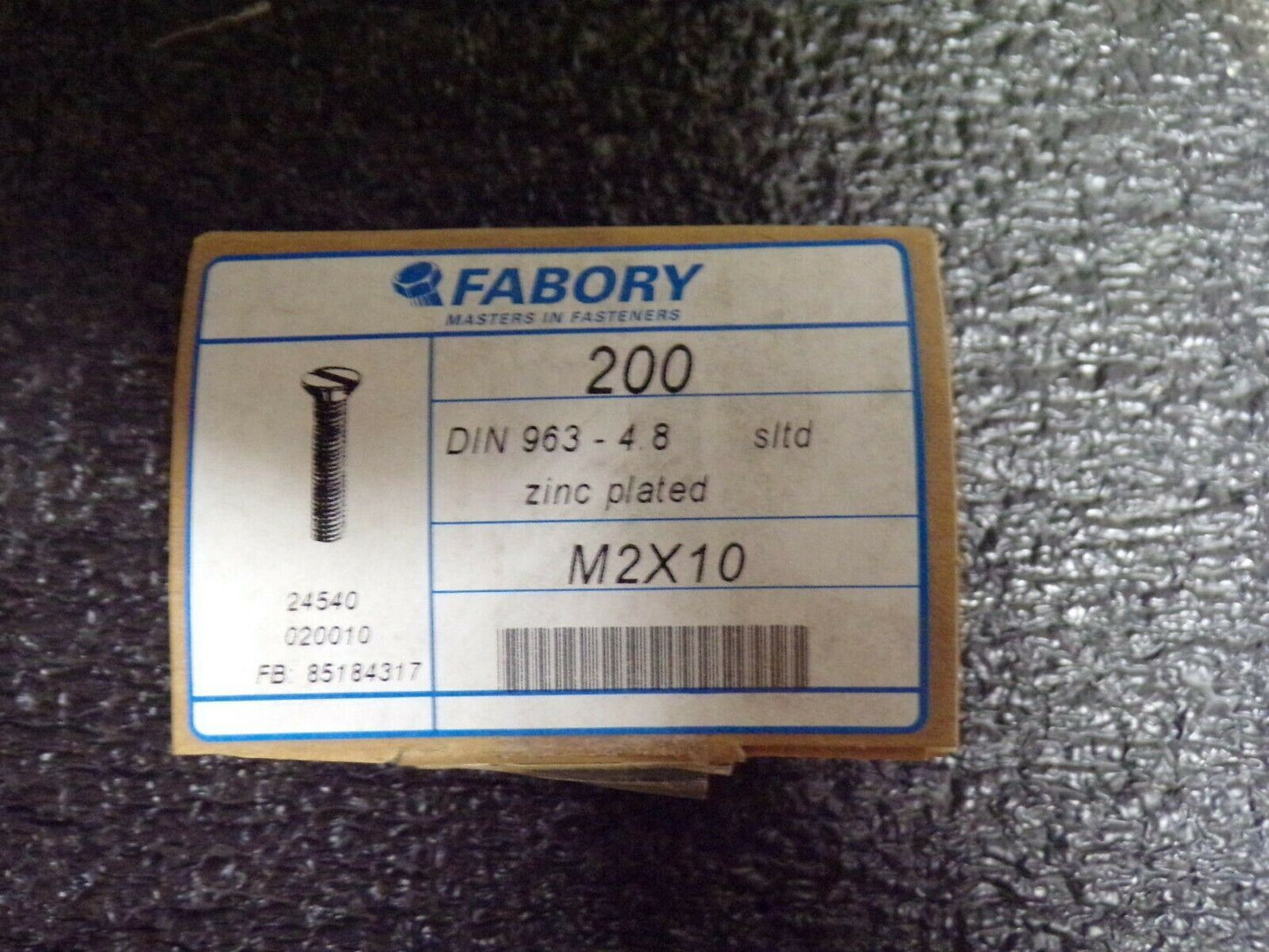 QTY: 400 M2 X 10 Zinc Plated, Machine Screws (183785315249-NBT12).
