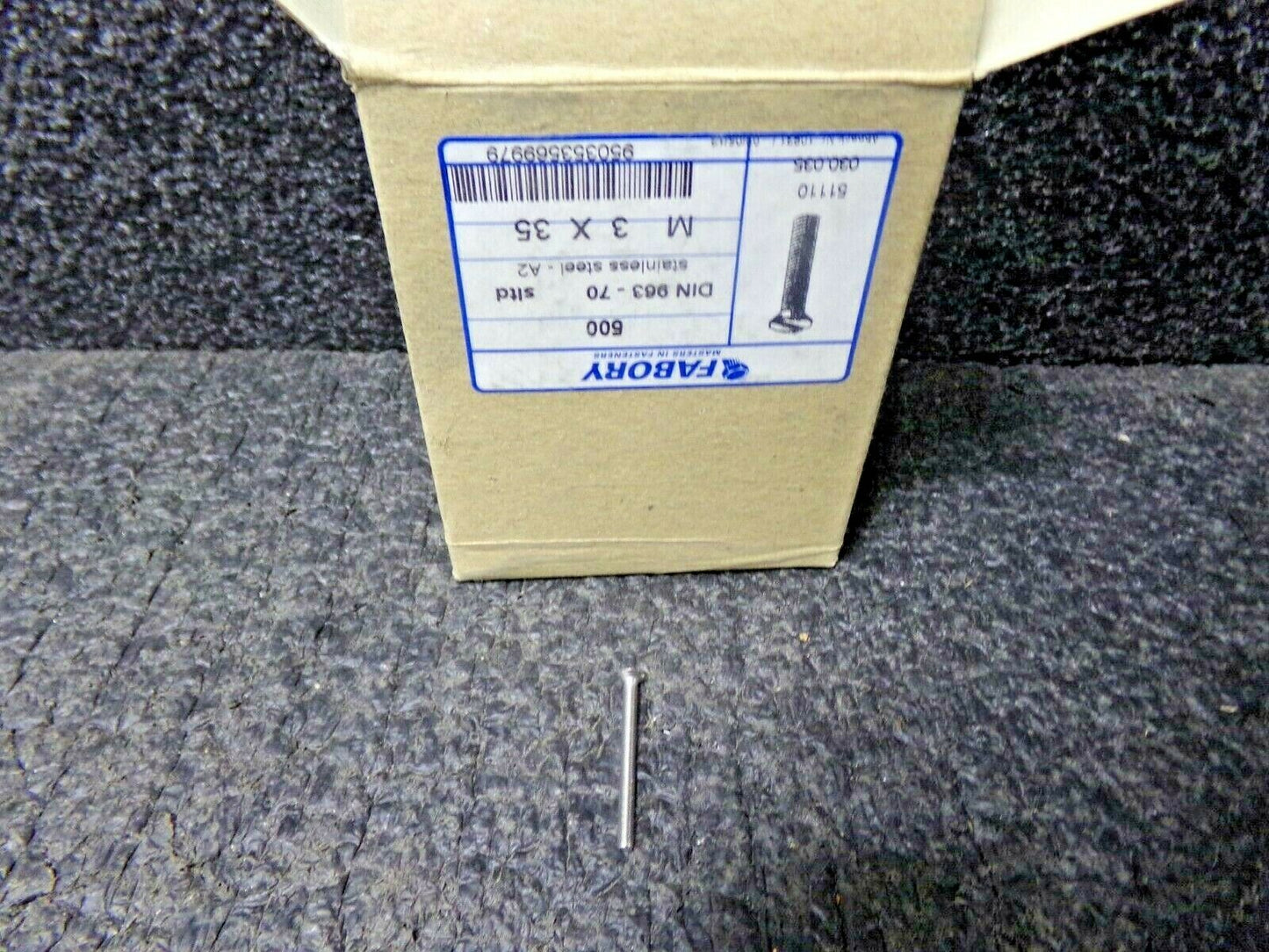 500 SLOTTED COUNTERSUNK HEAD SCREW DIN 963 A SS A2 LARGE PACK M3X35 (183785380424-NBT09)