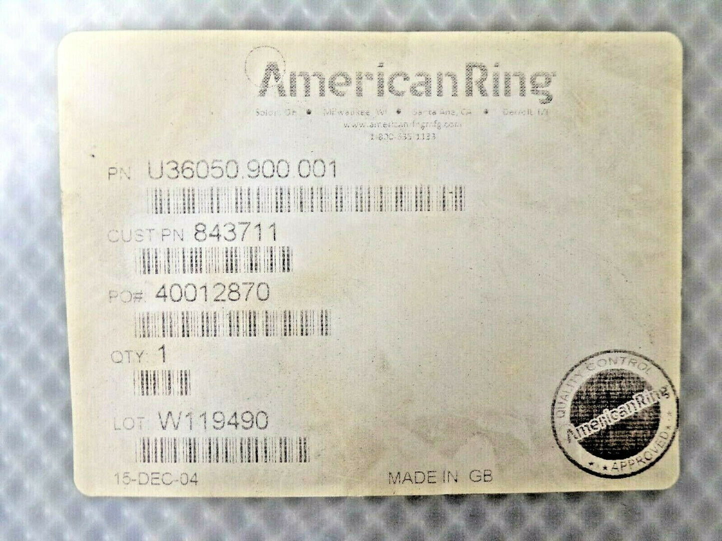 5000 Series - Internal Retaining Ring With Lugs, 9.83" X 0.187",  5000-900 (183788047881-NBT18)