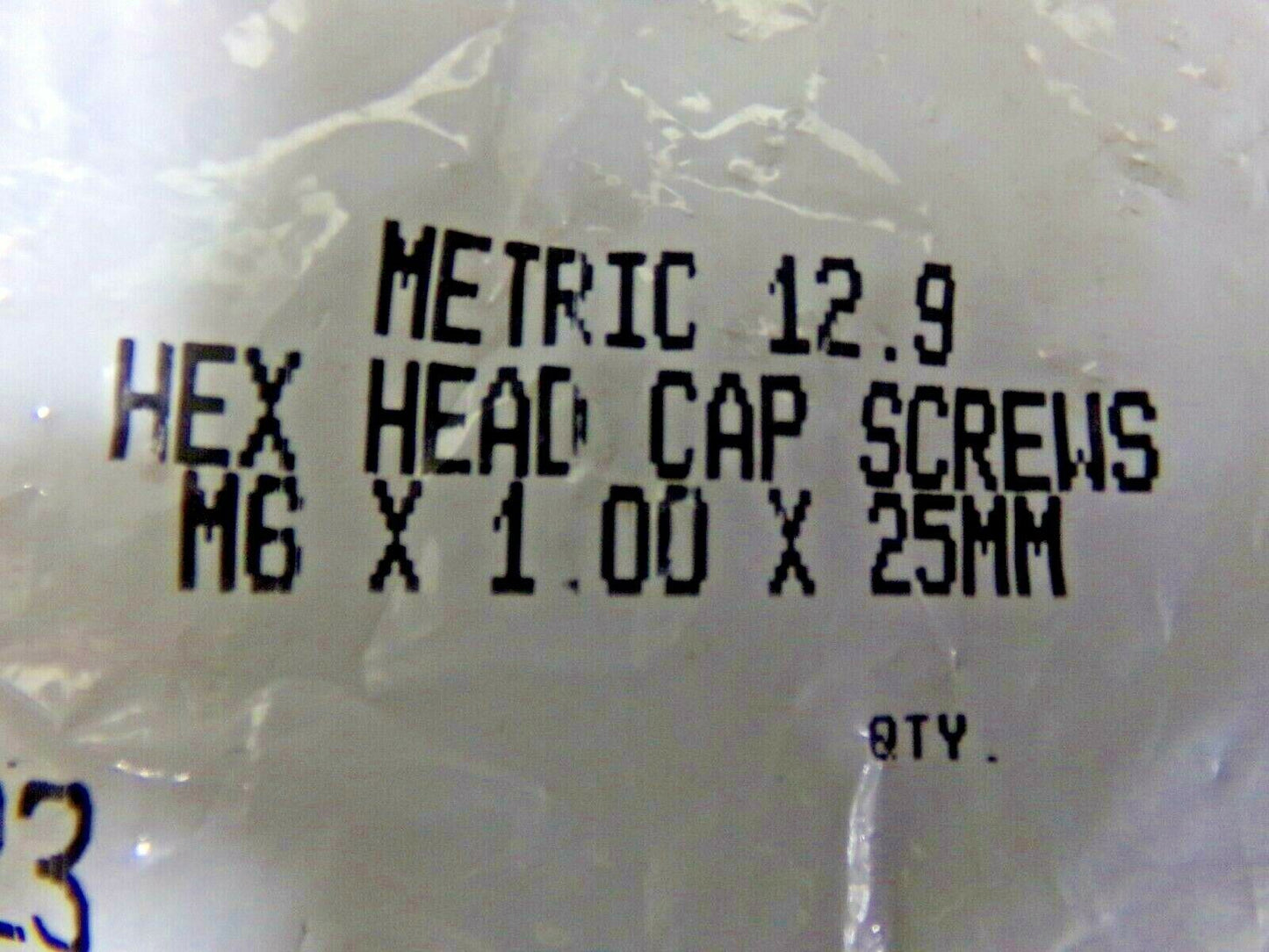 (50) METRIC 12.9 HEX HEAD  SCREW M6-1.00 X 25MM (183812251874-NBT13)