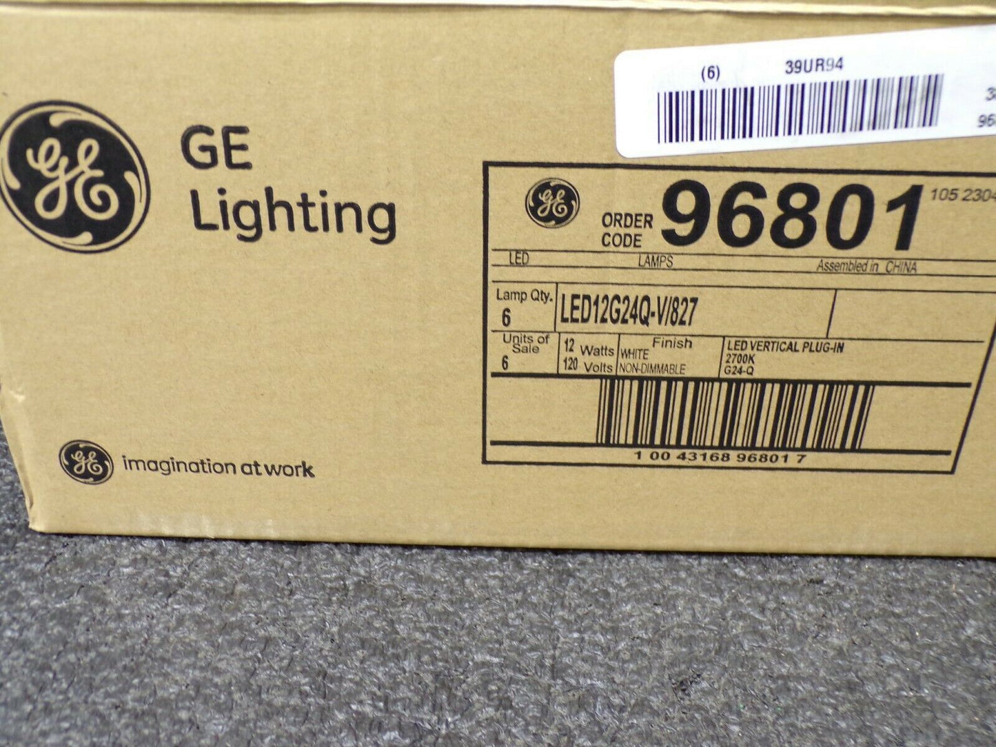 (CASE OF 6) GE Lighting LED12G24q-V/827 PL Vert LED Lamp, 950 lm (183814791888-WTA01)