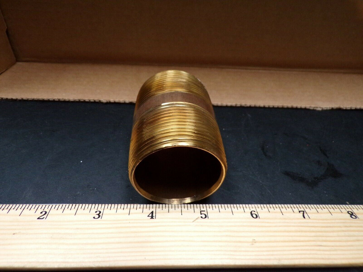 1-1/2" x 2-1/2" Red Brass Pipe Nipple, Pipe Nipple, 10E697, (183860862558-NBT30)