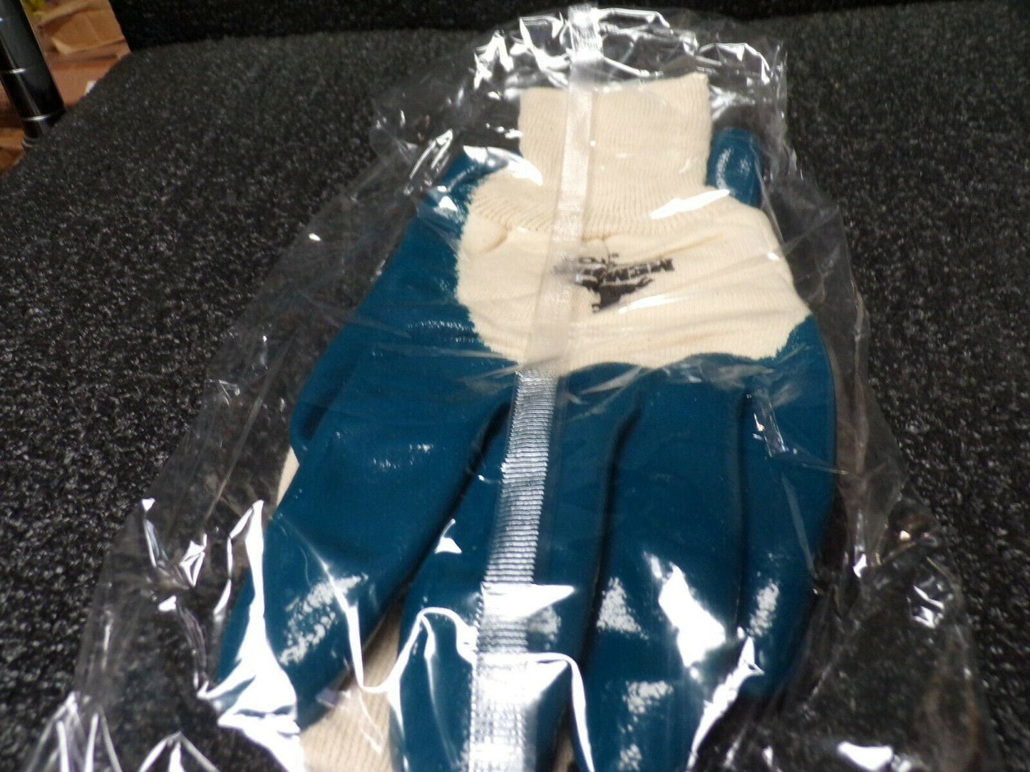 Memphis Predator Premium Nitrile-Coated Gloves Blue/White Large 6 Pairs 9750 (183934091560-WTA02)