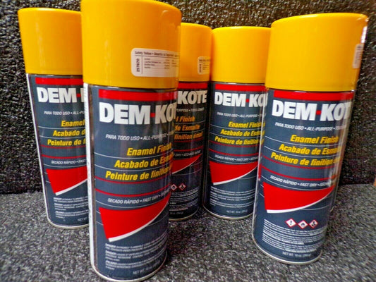 (6) DEM-KOTE 257670 Spray Paint, Safety Yellow, 10 oz. 6 Cans (183934283064-K08)