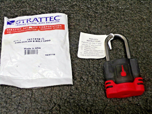 Strattec 7017418 Bolt Codeable Padlock, Uses GM (B) series key (183951848459-NBT14)