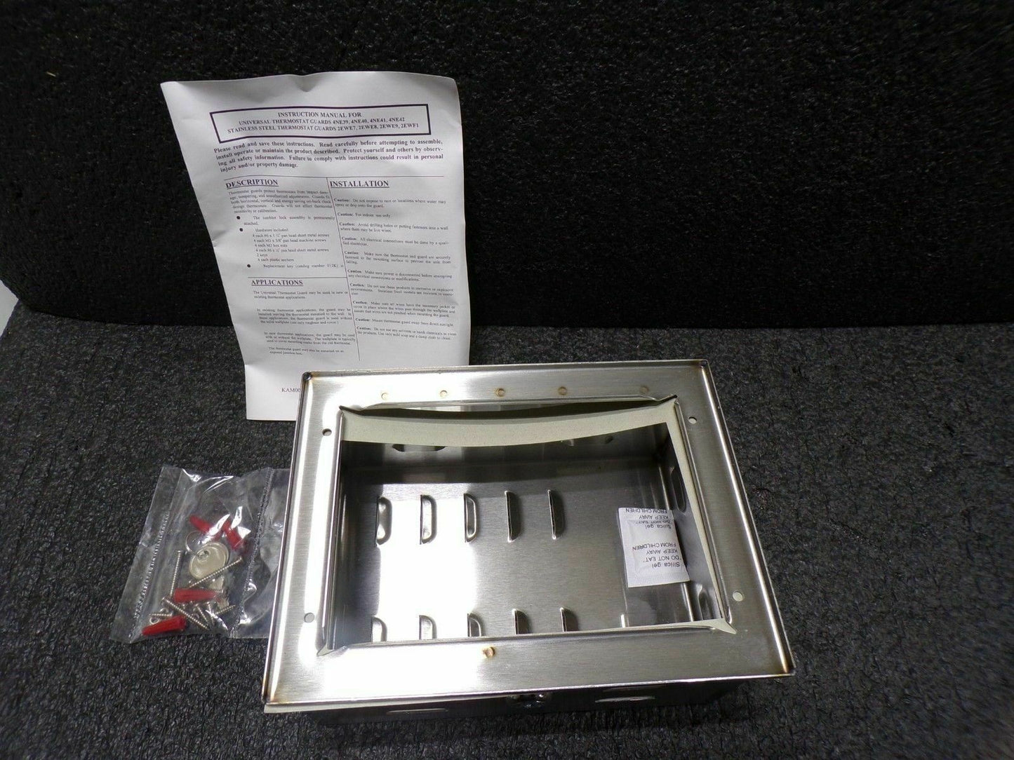 Universal Thermostat Guard Cover with keys, Stainless Steel, 2EWE9 (183952285763-WTA34)