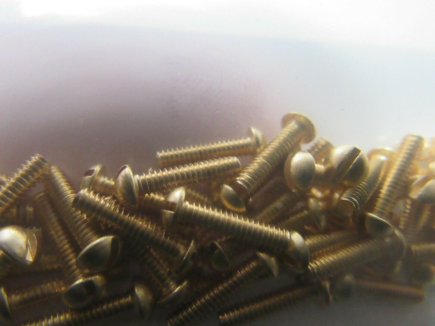 FABORY #2-56 Machine Screw, Round, Slotted, Brass, Plain, 3/8" Length, PK 100 (183953638383-NBT25)