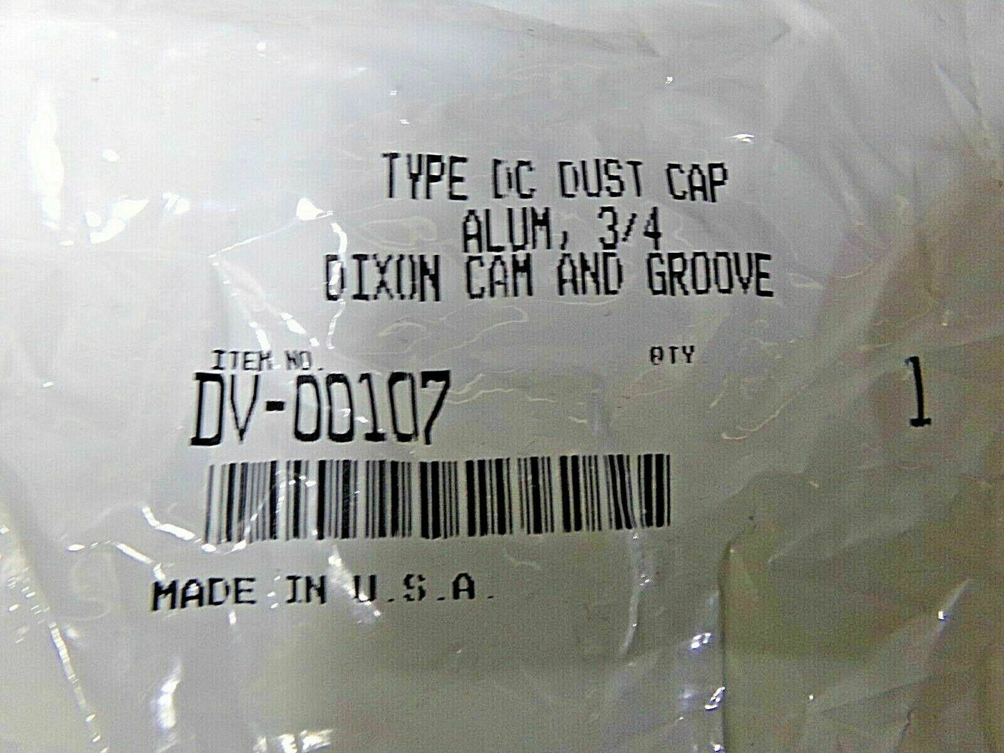 3/4" Dixon Type Dust Caps, Cam & Groove Fittings with a Buna-N gasket, 75-DC-AL (183953892265-WTA03)