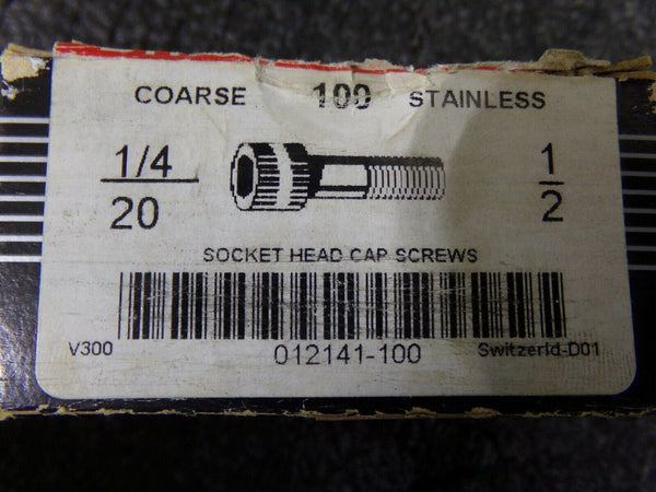 100 BRIGHTON BEST 1/4-20 X1/2 STAINLESS  SOCKET HEAD CAP SCREW (183958180096-NBT16)