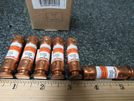 (6) Fuse, 4A, Class RK1, A2D-R Series, Time Delay,  A2D4R (184153523849-WTA06)