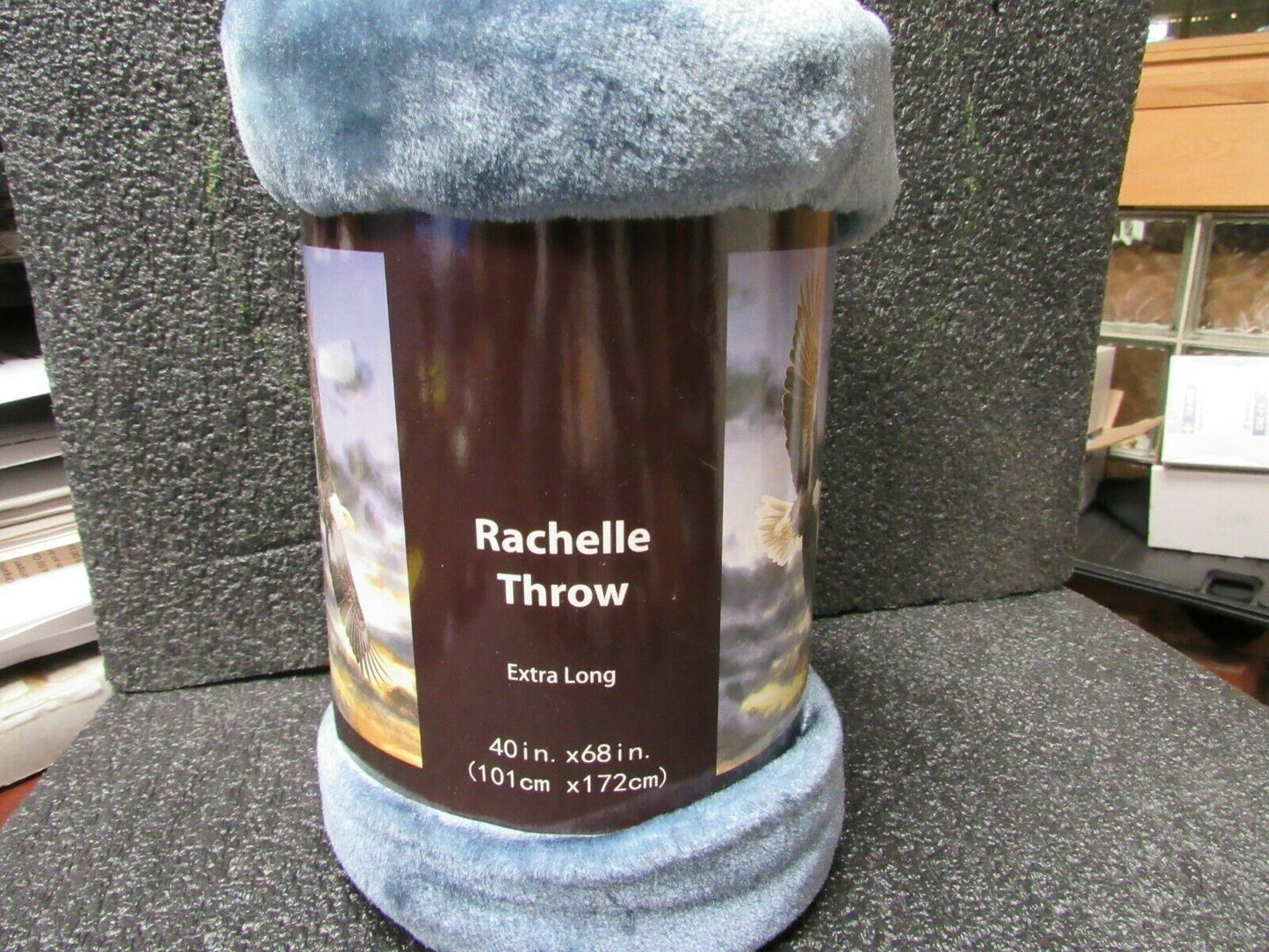 Soft Throw Blanket Eagle, Extra Long 40”x 68" Plush, Rachelle (184158311706-WTA06)