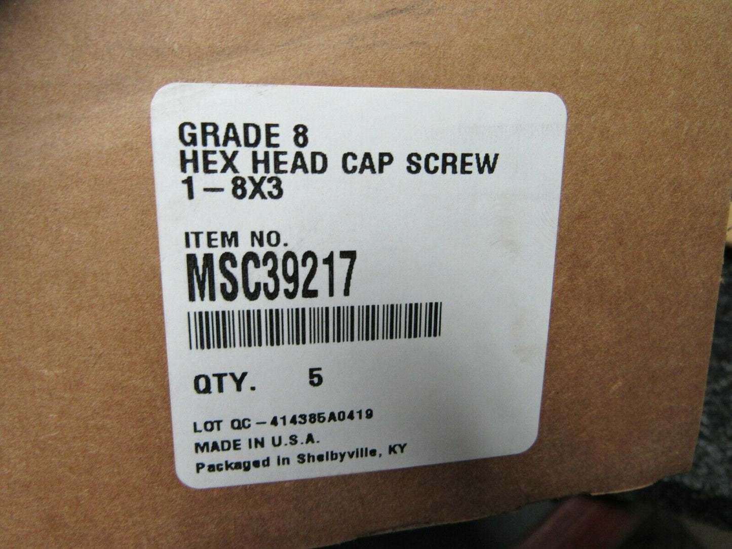 (5) 1"-8 UNC, 3" Length Under Head Hex Head Cap Screw, Grade 8 (184168280570-NBT67)