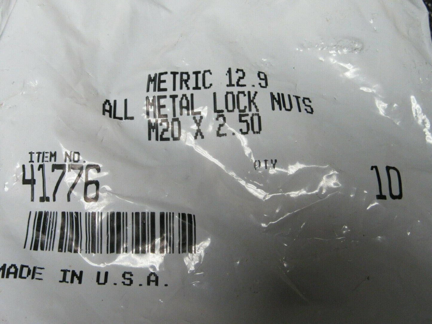 (10) All Metal Lock Nuts M20 X 2.5 (184168434370-2F47)