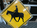 ZING 2442 Traffic Sign, Horse Crossing Pictogram, 24 x 24In, BK/YEL, 6AHR2 (184174895783-NB7)
