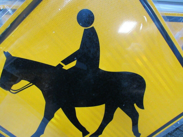 ZING 2442 Traffic Sign, Horse Crossing Pictogram, 24 x 24In, BK/YEL, 6AHR2 (184174895783-NB7)