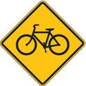 ZING 2394, Traffic Sign, Bike Crossing Pictogram , 24 x 24In, BK/YEL, 6AHJ4 (184174965854-NB7)