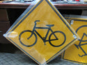 ZING 2394, Traffic Sign, Bike Crossing Pictogram , 24 x 24In, BK/YEL, 6AHJ4 (184174965854-NB7)