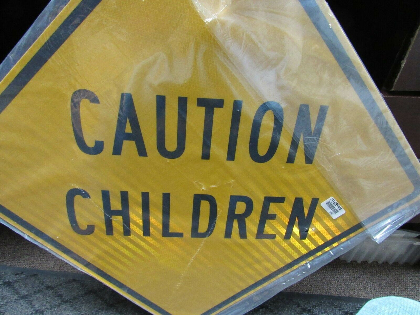 ZING 2484, Traffic Sign, Caution Children, 24 x 24In, BK/YEL, 6RPV4 (184175994856-NB7)