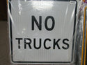 Zing 2300, Traffic Sign, No Trucks, 24 x 24, Blk/Wht, 6CFR2, (184179570508-NB8)