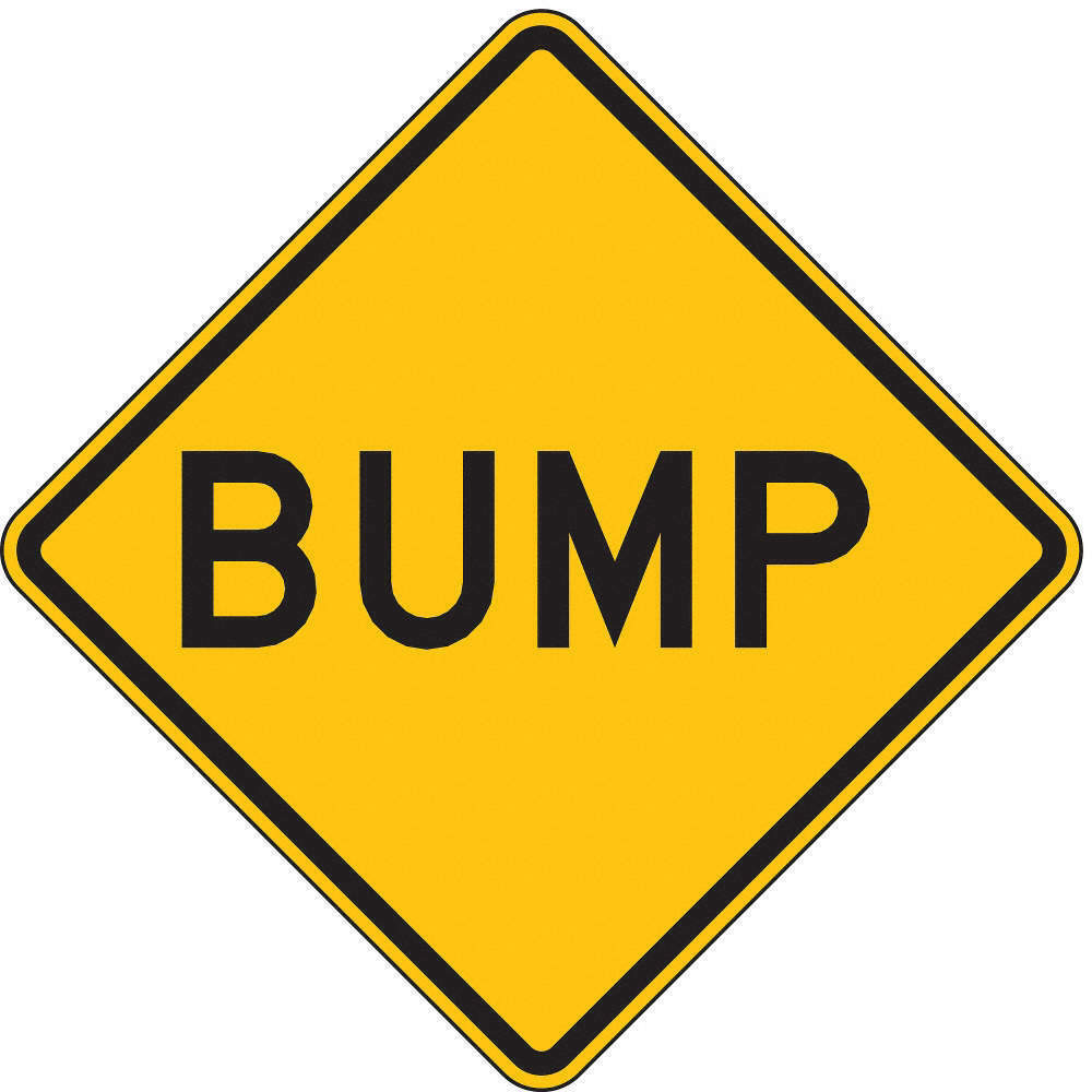 ZING 2326, Traffic Sign, Bump, 24 X 24, BK/YEL, 6CFW8, (184179666136-NB9)