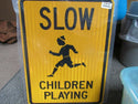 ZING 2397,Traffic Sign, Slow Children At Play ,18  X 24, BK/YEL, 6AHJ7, (184180372091-NB10)