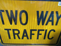 ZING 2392, Traffic Sign, Two Way Traffic ,18 X 24, BK/YEL, 6AHJ2, (184180410928-NB10)