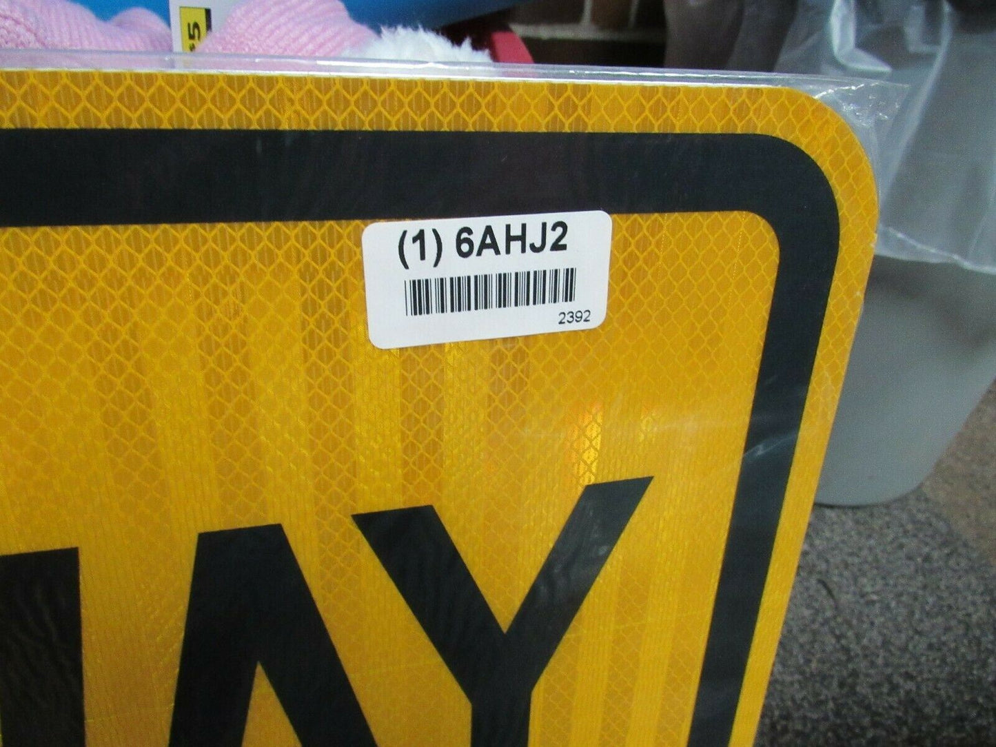 ZING 2392, Traffic Sign, Two Way Traffic ,18 X 24, BK/YEL, 6AHJ2, (184180410928-NB10)